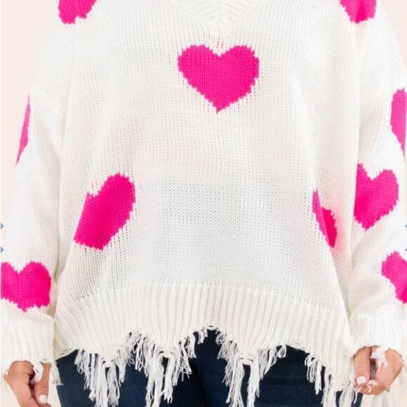 Looking For A Lover Sweater, Ivory-Pink XL/XXL Chic Soul - Picture 3 of 10